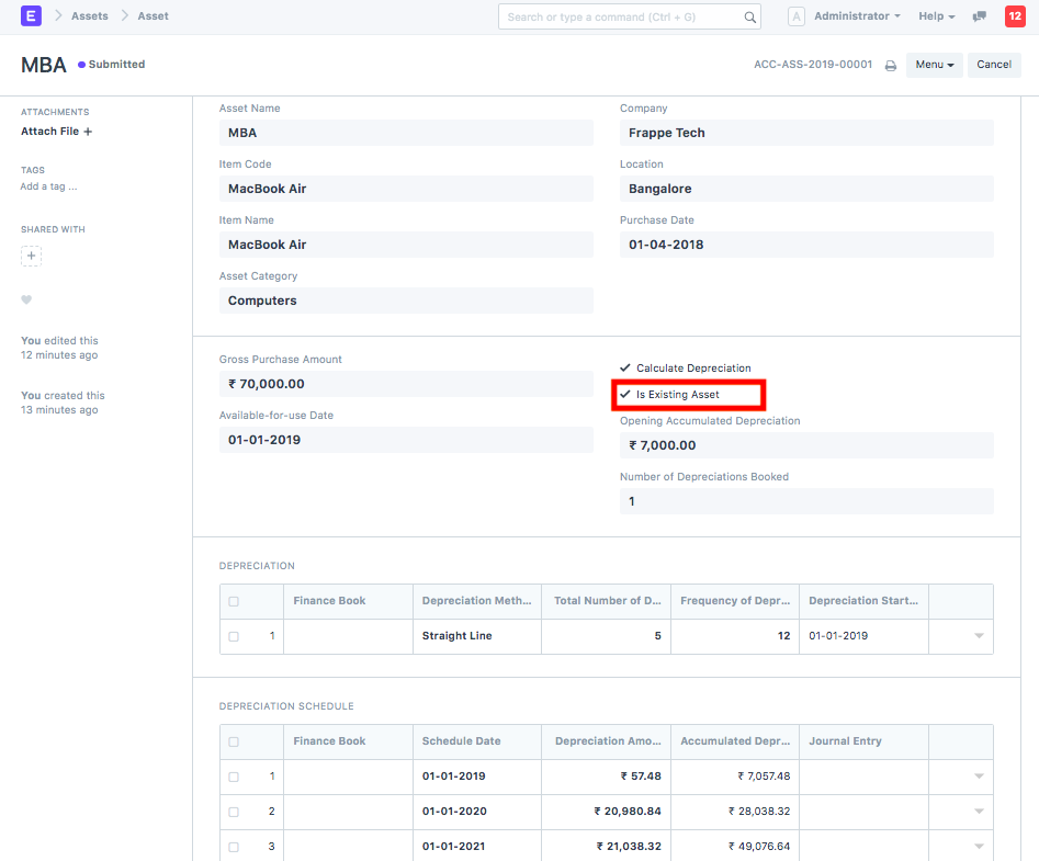 Stock Asset Ledger