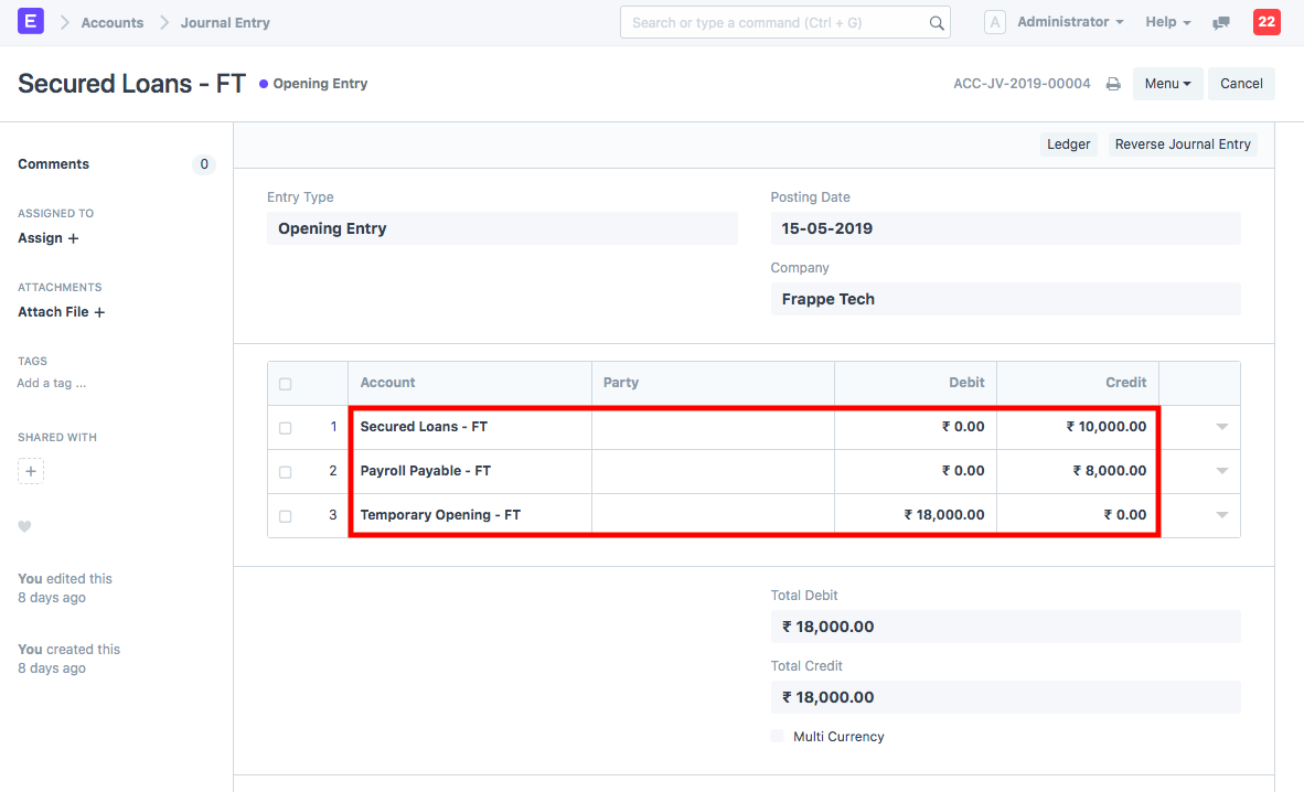 Stock Asset Ledger