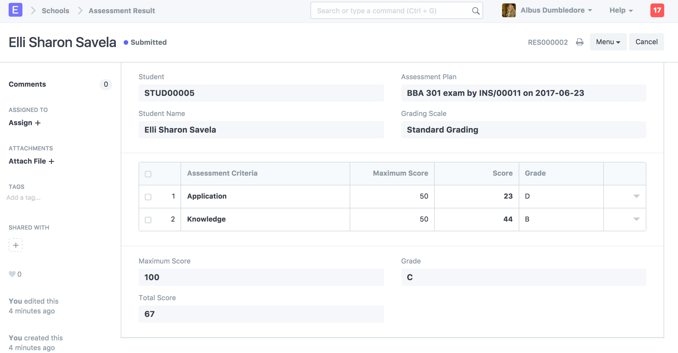 Assessment Result