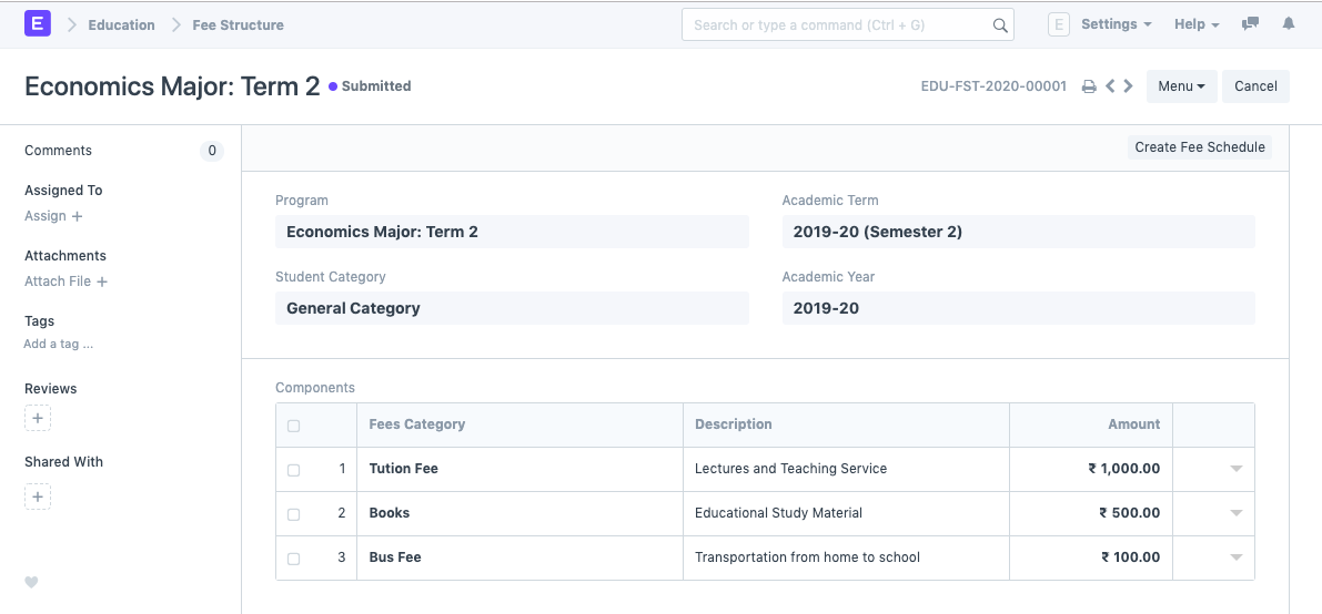 Fee Structure