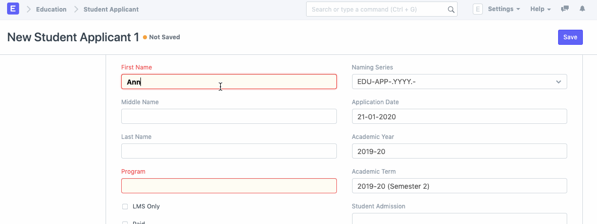 Student Applicant