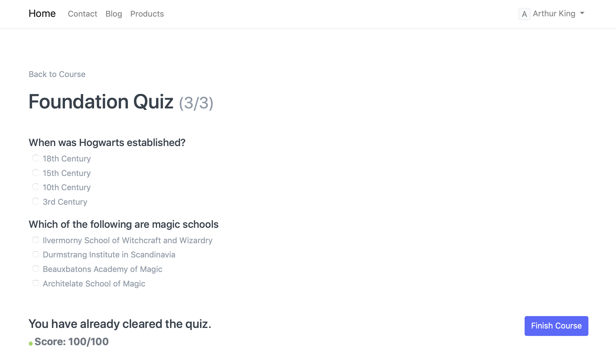 Quiz Already Cleared